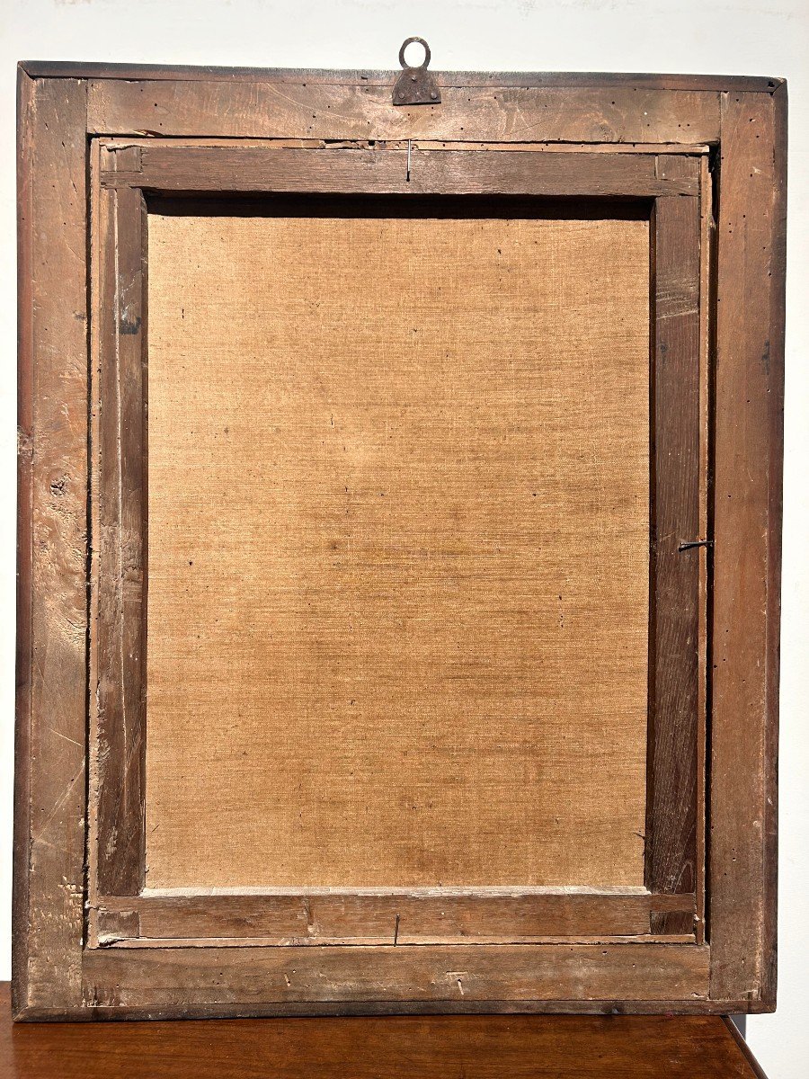 Annunciazione della fine del XVII secolo - Stato Pontificio con cornice antica.-photo-1