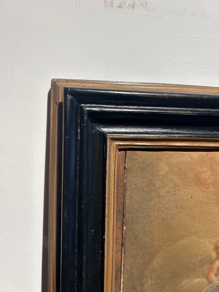 Annunciazione della fine del XVII secolo - Stato Pontificio con cornice antica.-photo-2