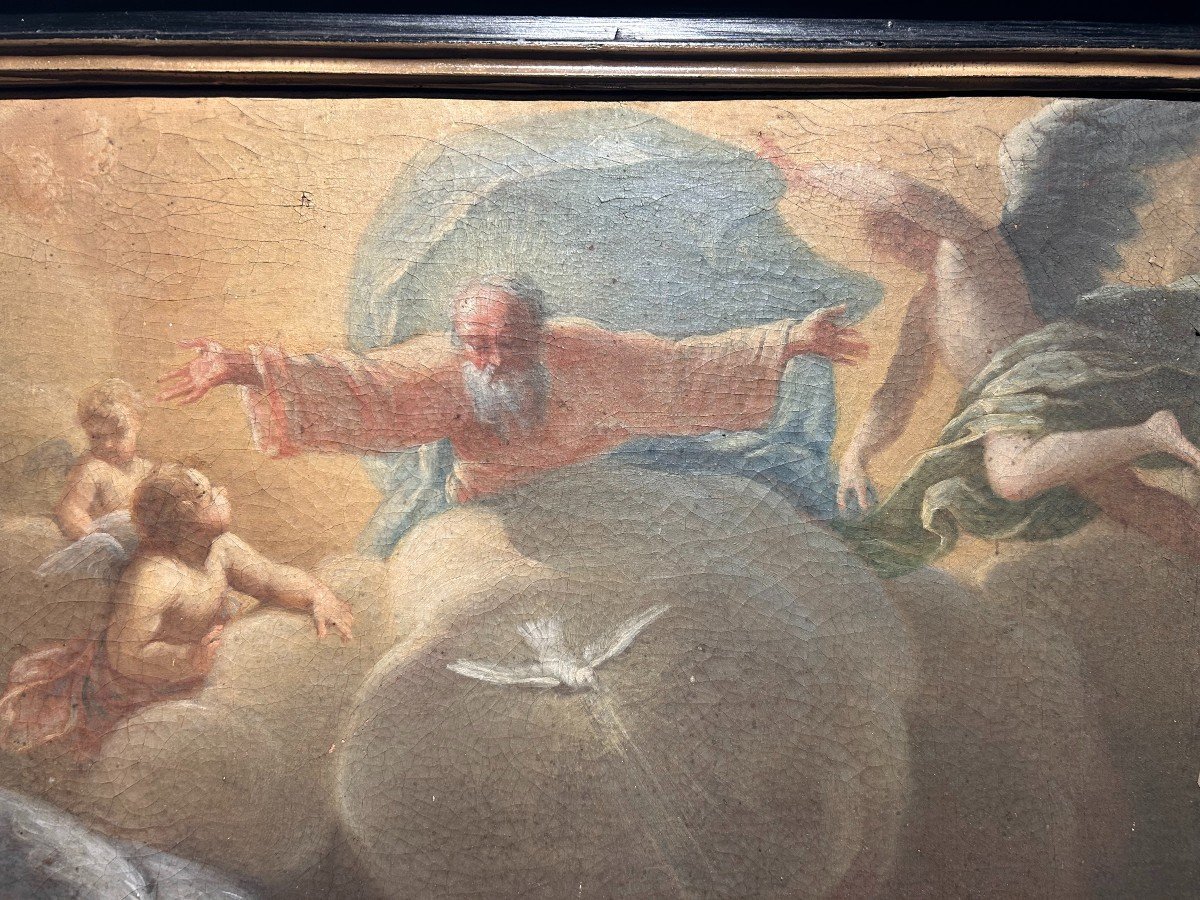 Annunciazione della fine del XVII secolo - Stato Pontificio con cornice antica.-photo-3