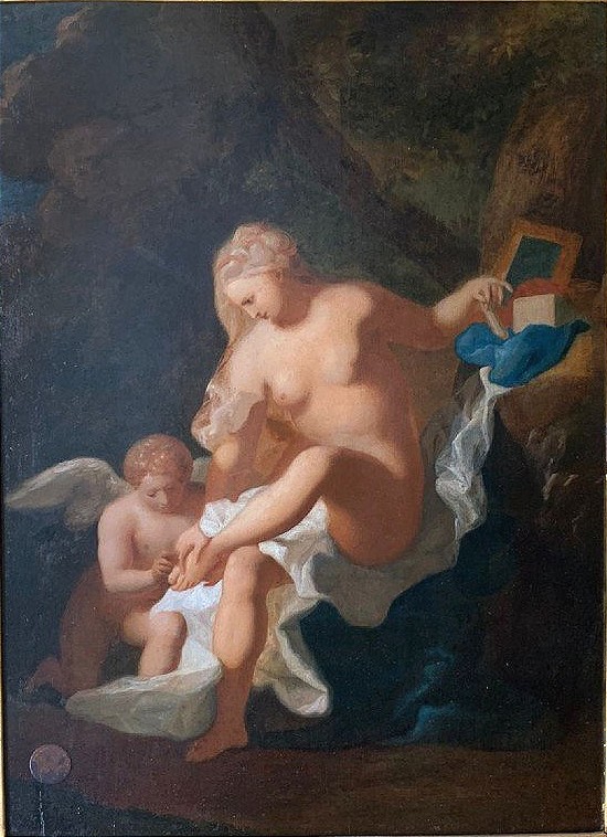 Toilette Di Venere, Olio Su Tavola.  inizio del XIXse