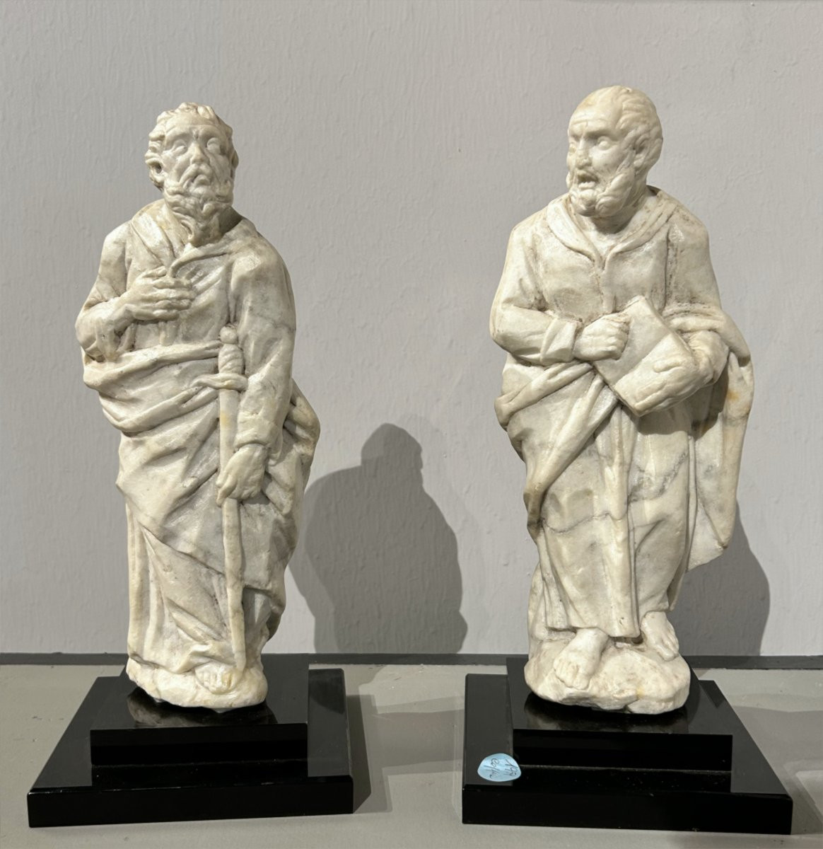 Santi Pietro e Paolo in marmo bianco scolpito. Roma, XVI secolo. -photo-2