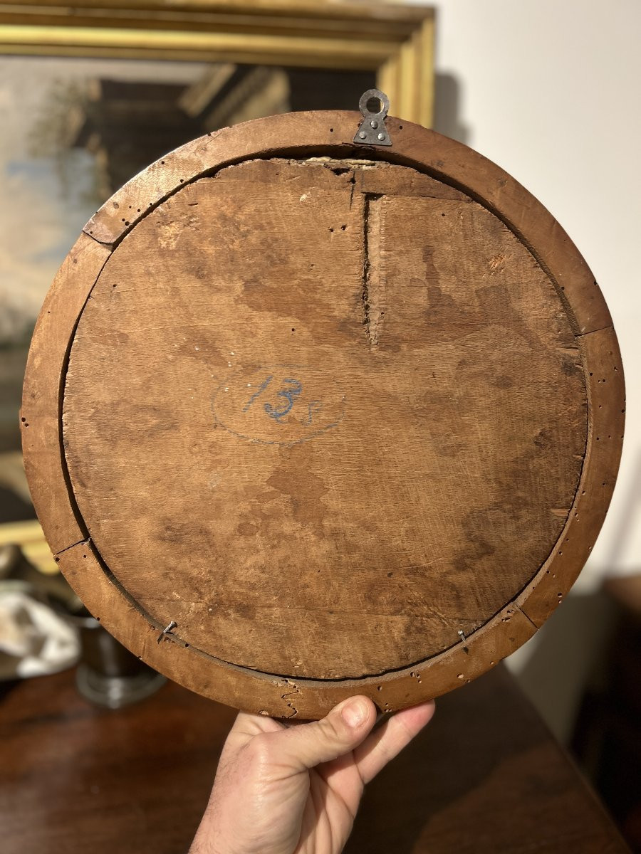 Scena di battaglia, olio su tavola su cornice in bosso.-photo-4