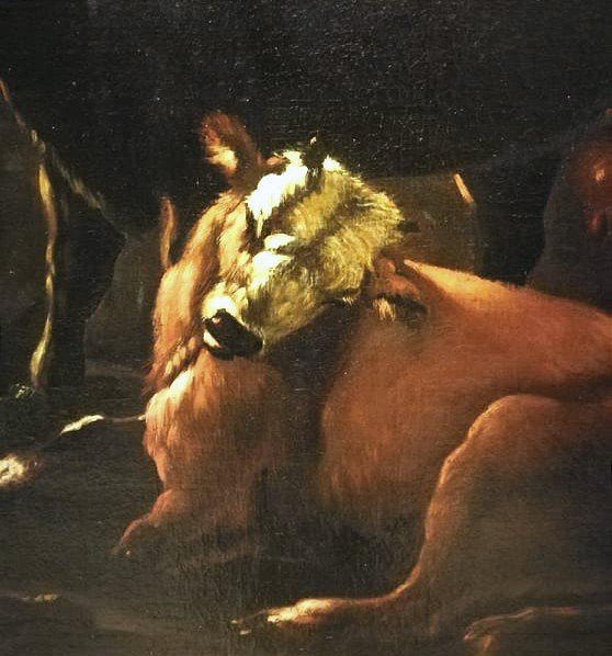 Paesaggio con scena agreste su cornice coeva attr.le a Peter Ross detto Rosa da Tivoli -photo-2