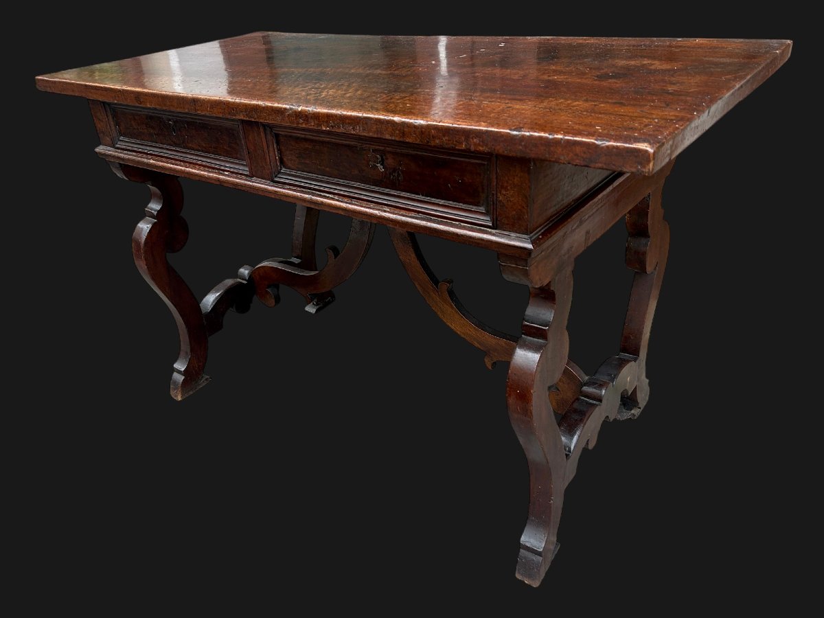 Tavolo scrittoio a lira del Seicento, Italia centrale.-photo-2