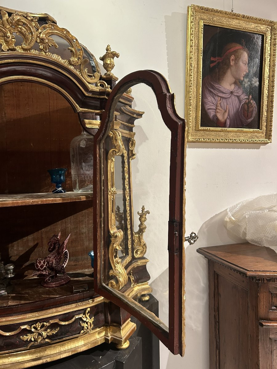 Importante teca barocca lignea dorata ad oro zecchino. Roma, seconda metà del XVII secolo.-photo-5