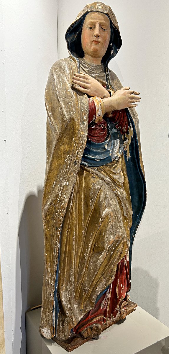 Sant'Anna in legno dorato e policromo, 150cm. Siena, primi del XVI secolo.-photo-2
