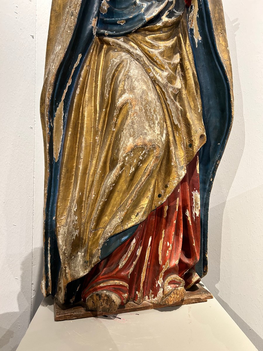 Sant'Anna in legno dorato e policromo, 150cm. Siena, primi del XVI secolo.-photo-3