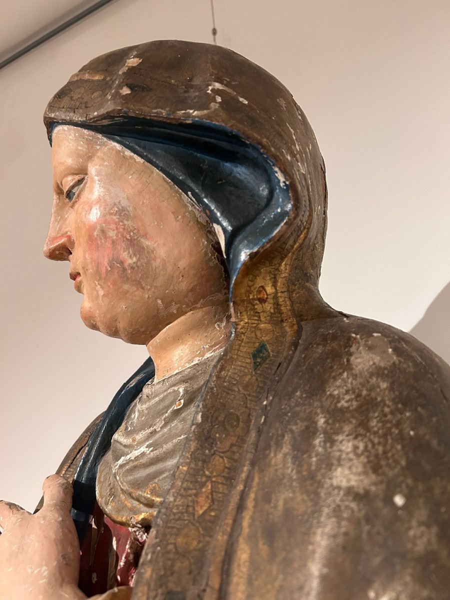 Sant'Anna in legno dorato e policromo, 150cm. Siena, primi del XVI secolo.-photo-5