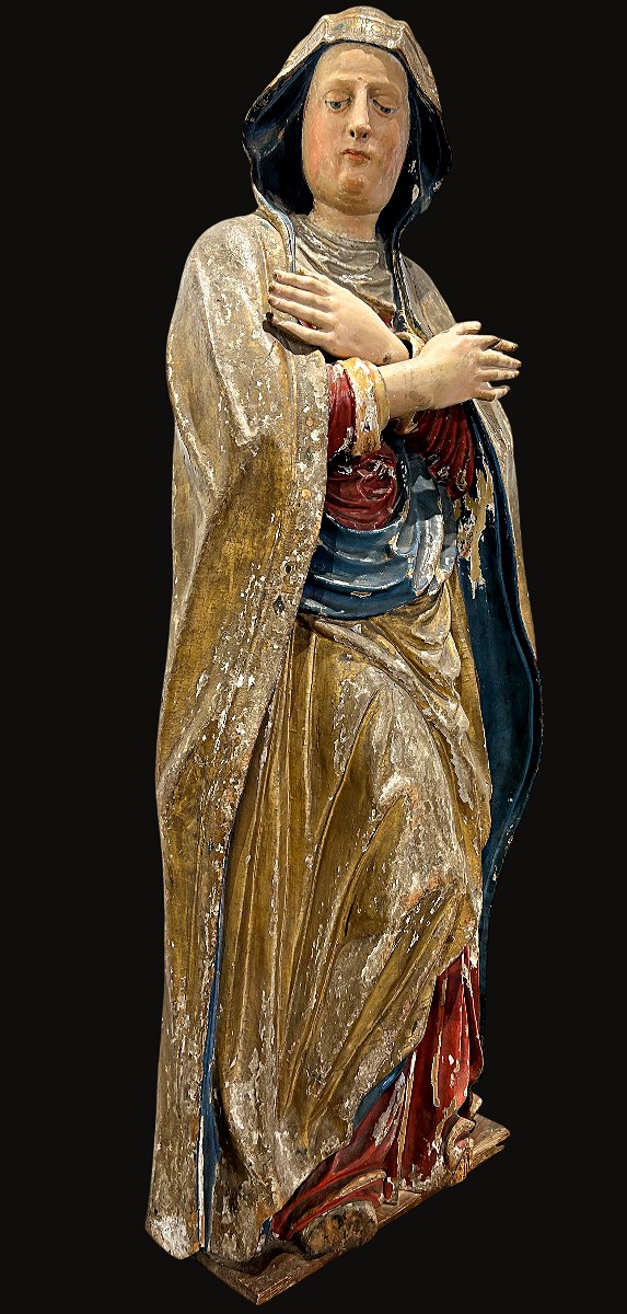 Sant'Anna in legno dorato e policromo, 150cm. Siena, primi del XVI secolo.