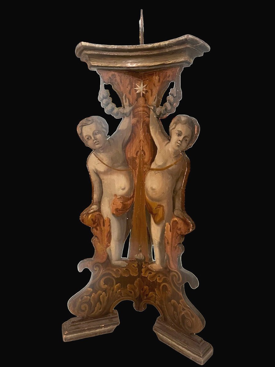 Rara coppia di candelieri reggi-cero da palazzo. Toscana, metà del XVII secolo.-photo-1