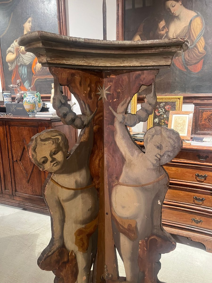 Rara coppia di candelieri reggi-cero da palazzo. Toscana, metà del XVII secolo.-photo-6