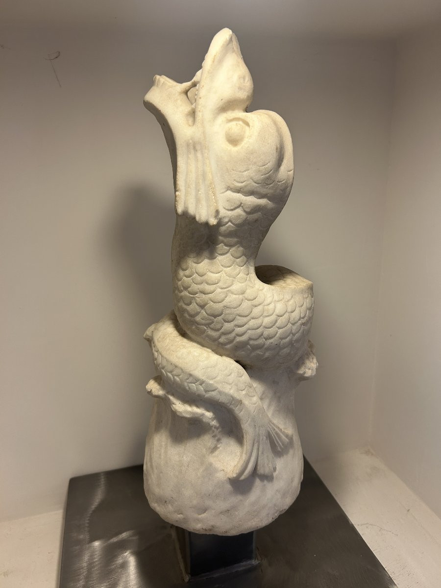 Elemento marmoreo in forma di tritone da fontana, fine XVI primi XVII secolo-photo-2