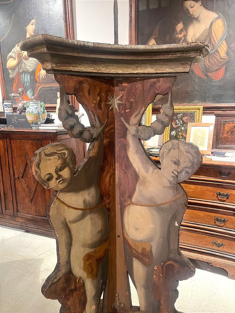 Rara coppia di candelieri reggi-cero da palazzo. Toscana, metà del XVII secolo.-photo-2