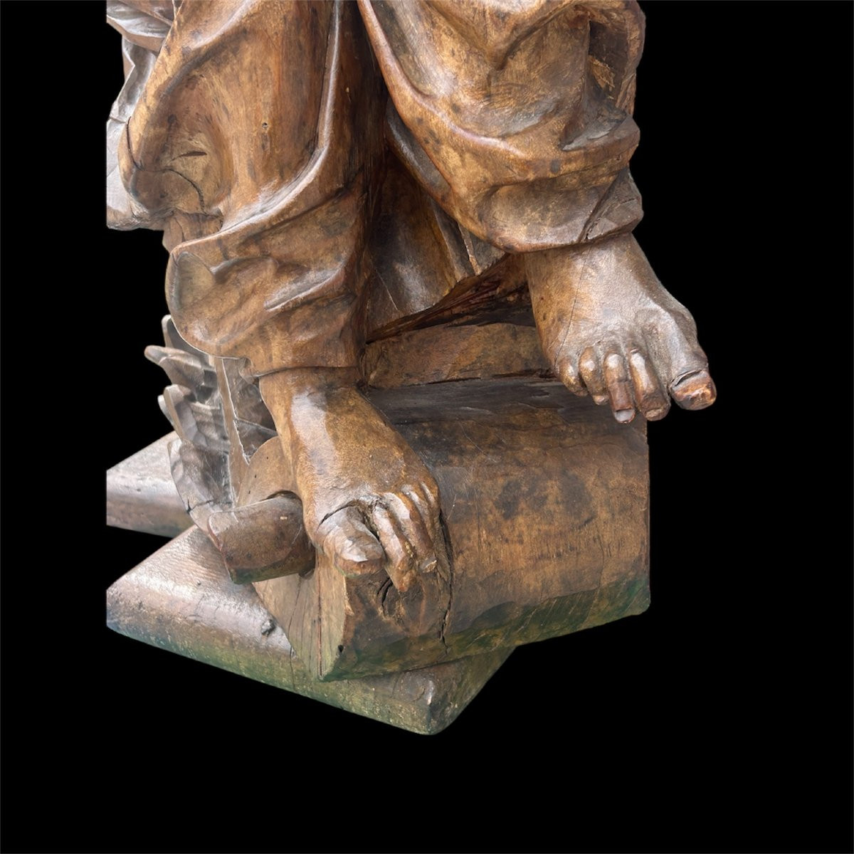 Allegoria della Sapienza o Minerva in legno finemente intagliato. Roma, 2a metà del XVIIs.-photo-2