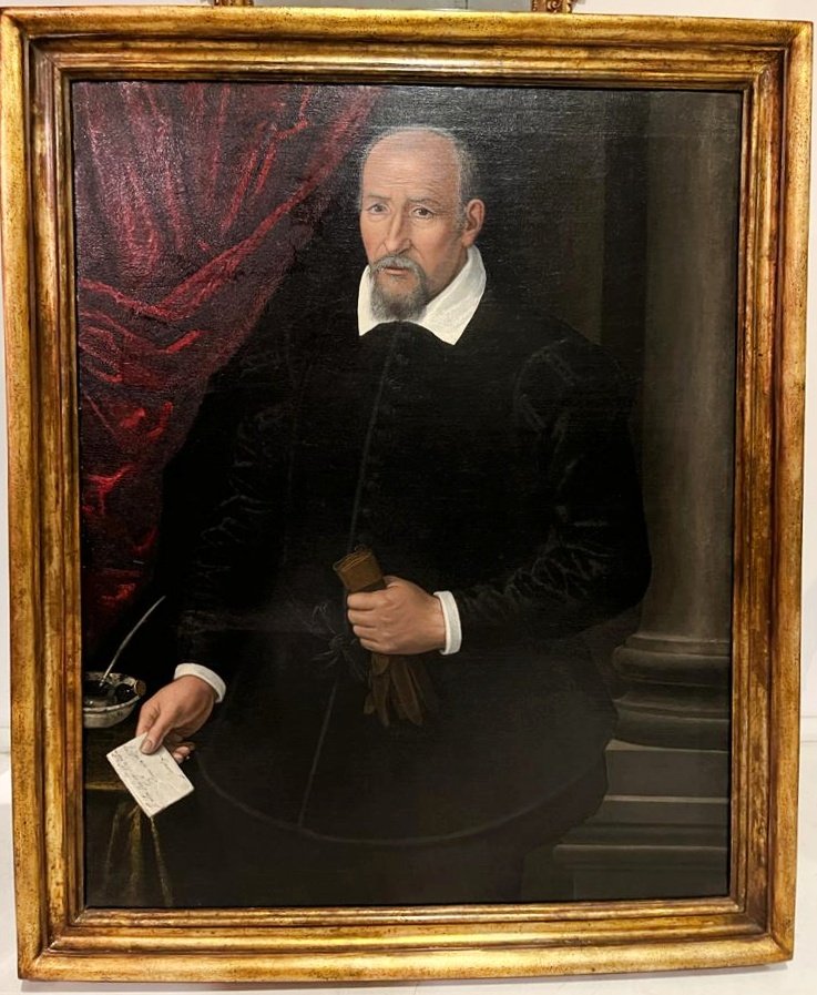 Ritratto membro della famiglia fiorentina dei Della Rena - Olio su tela della fine del XVI s.-photo-2