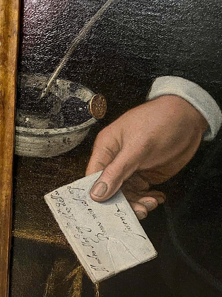 Ritratto membro della famiglia fiorentina dei Della Rena - Olio su tela della fine del XVI s.-photo-4