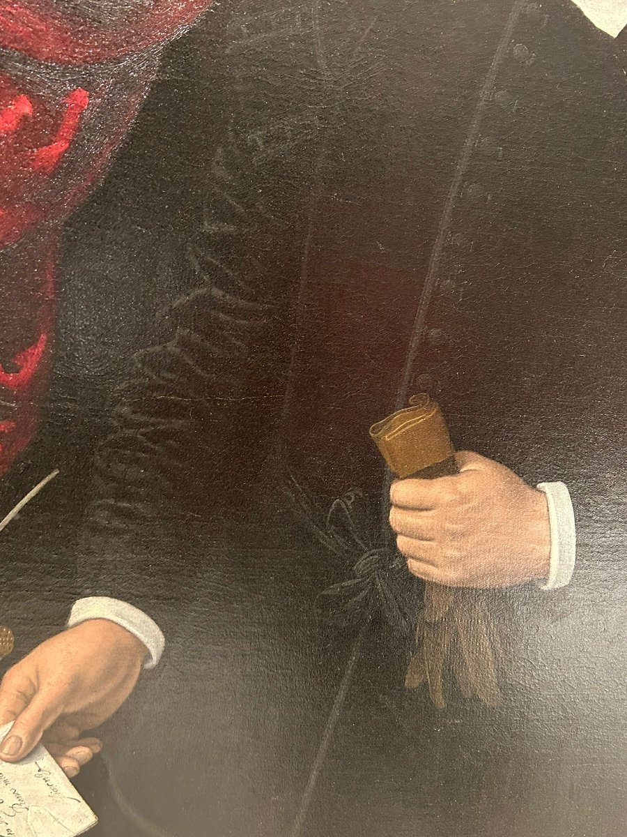 Ritratto membro della famiglia fiorentina dei Della Rena - Olio su tela della fine del XVI s.-photo-4