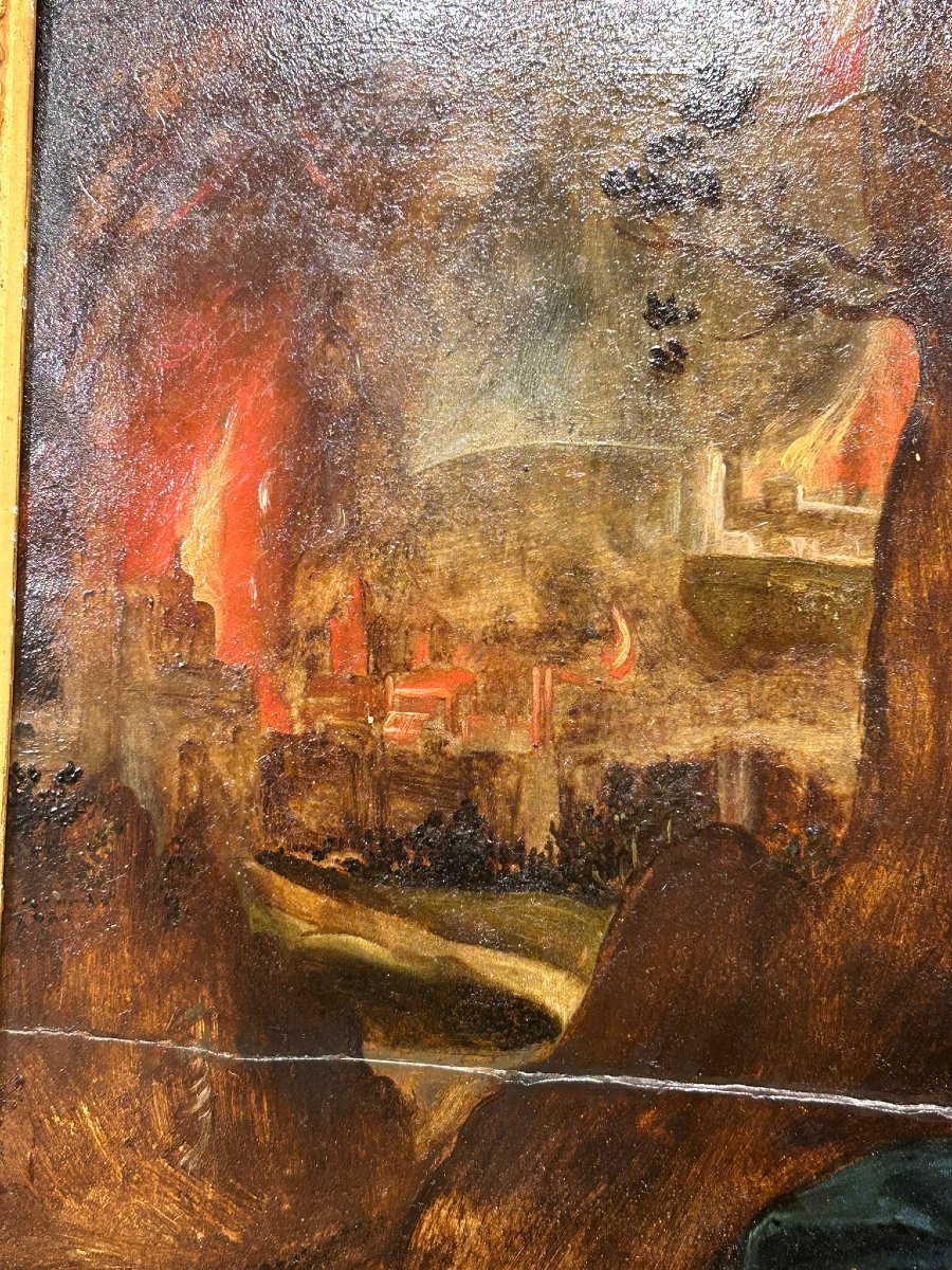 Lot e le figlie. Affascinante olio su tavola di scuola Fiamminga fine XVI- primi XVII secolo.-photo-3