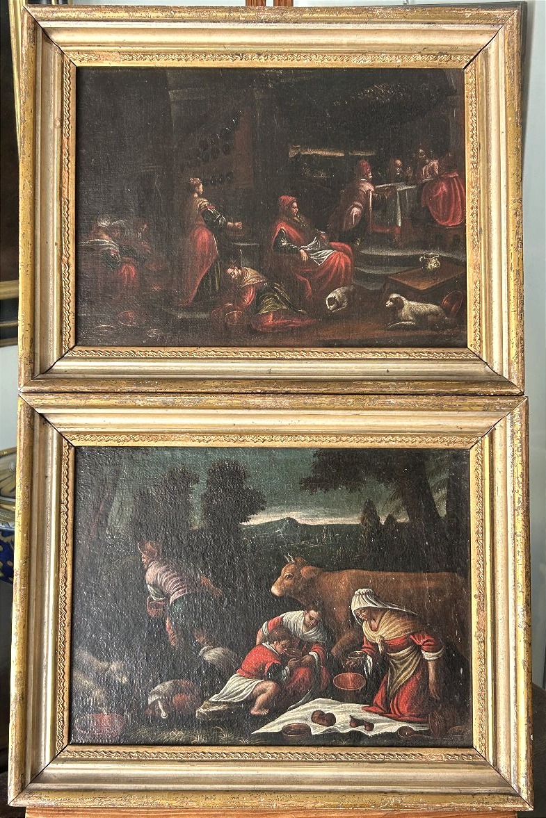 Coppia di dipinti della bottega dei Bassano eseguiti ai primi anni del XVII secolo