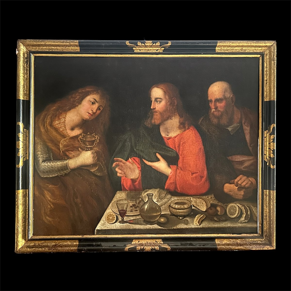 Cristo e la Maddalena al banchetto del fariseo Simone”firmato da Jacopo Borbone da Novellara.