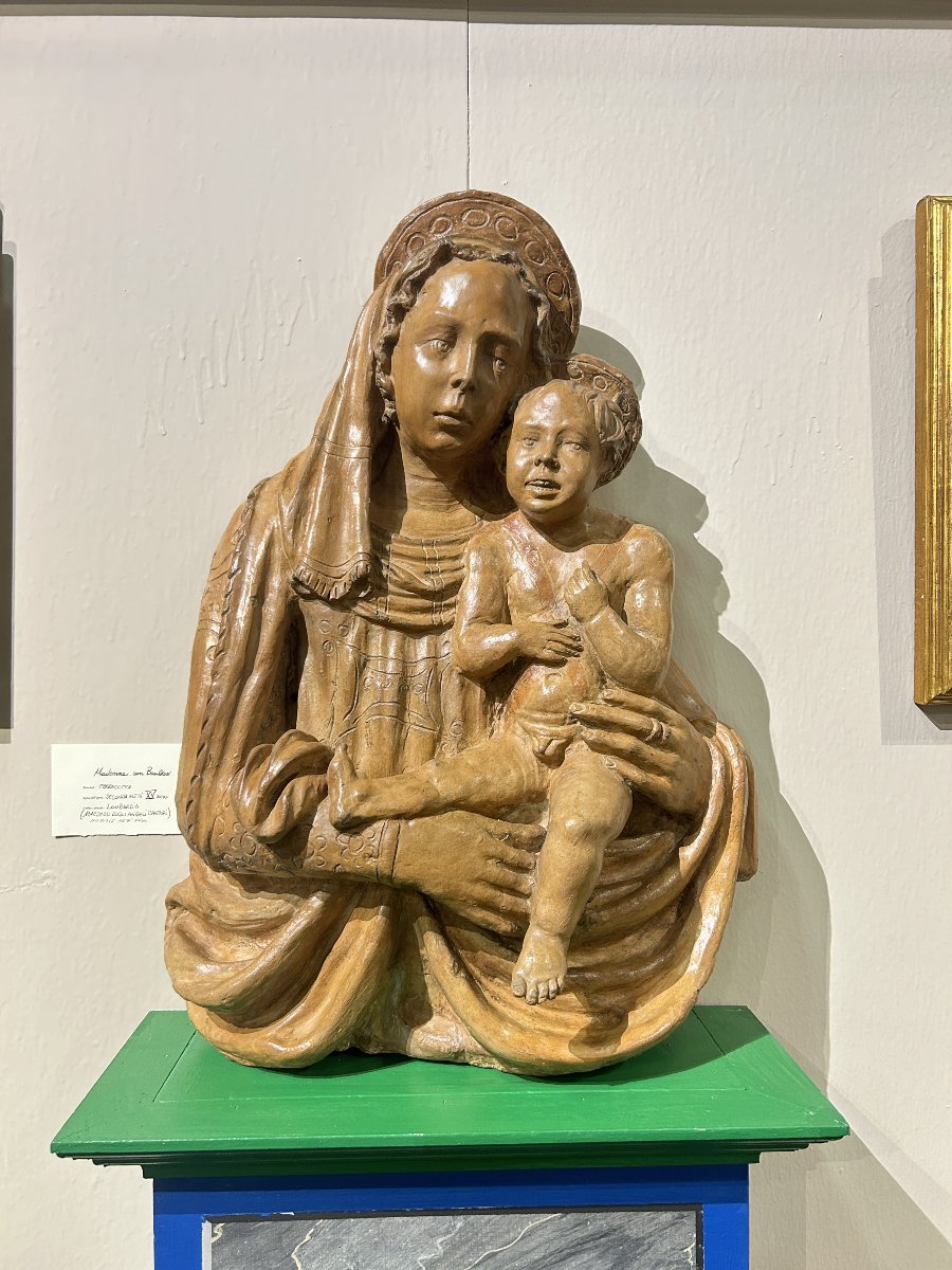 Madonna con bambino in terracotta di ambito lombardo del terzo quarto del XV secolo-photo-2