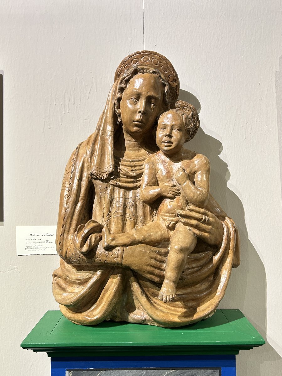Madonna con bambino in terracotta di ambito lombardo del terzo quarto del XV secolo-photo-3