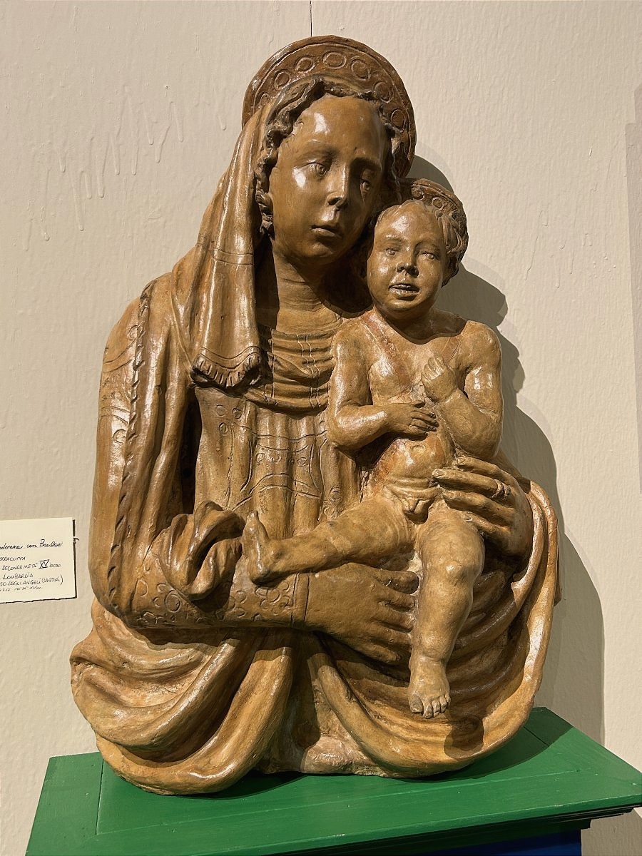 Madonna con bambino in terracotta di ambito lombardo del terzo quarto del XV secolo-photo-1