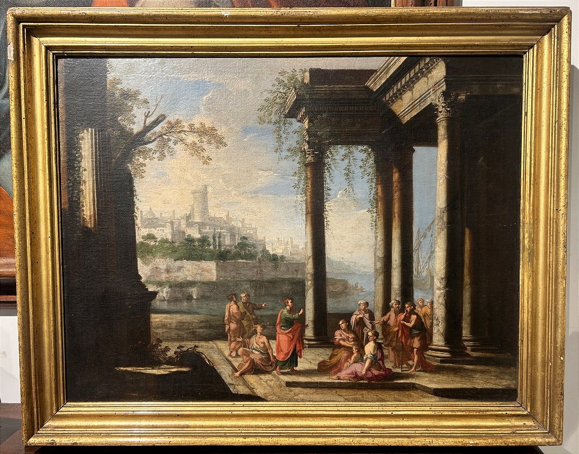 Capriccio con predica di San Giovanni Battista - Alberto Carlieri (Roma 1672-1720) 