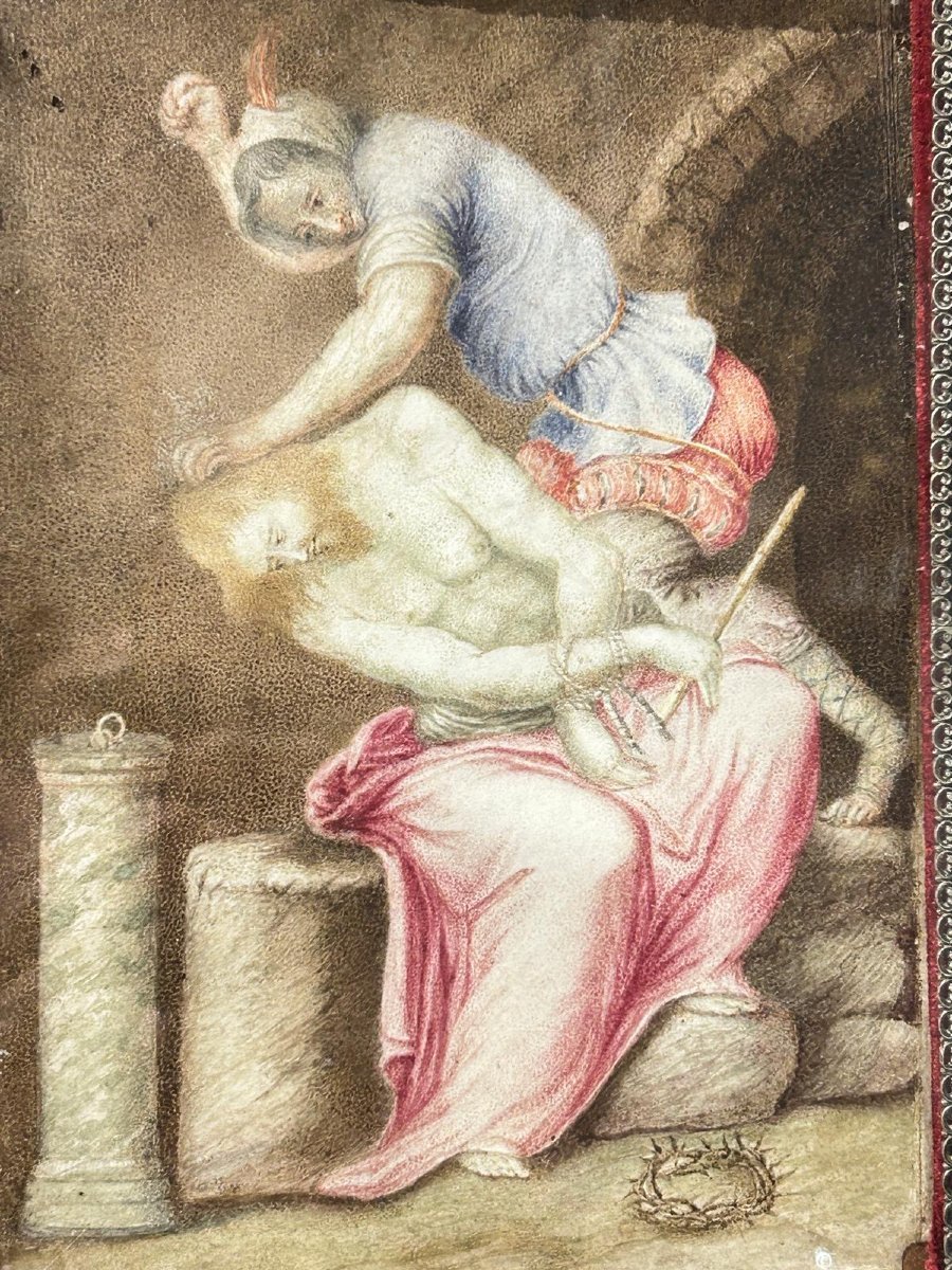 Olio su pergamena, Cristo deriso, artista tardomanierista ligure, seconda metà del XVI secolo