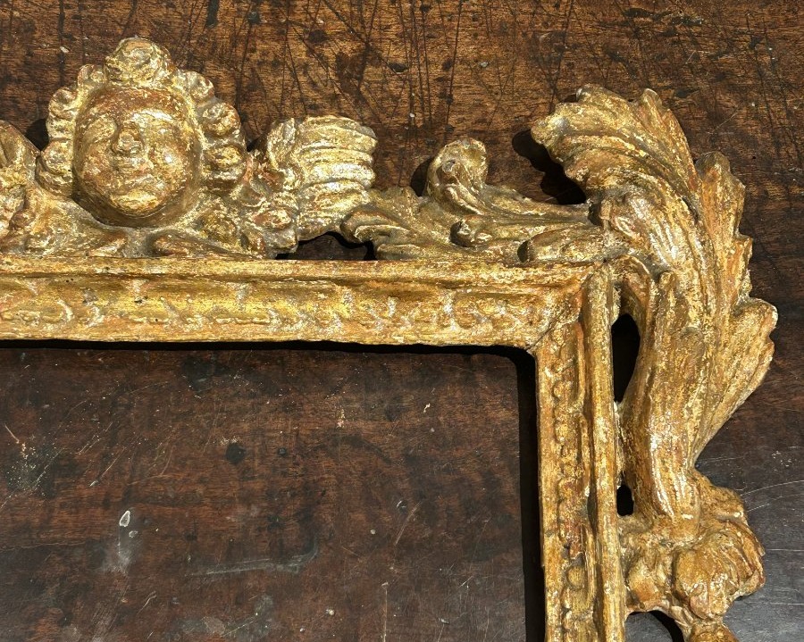Antica cornice italiana intagliata del XVIII secolo.-photo-4