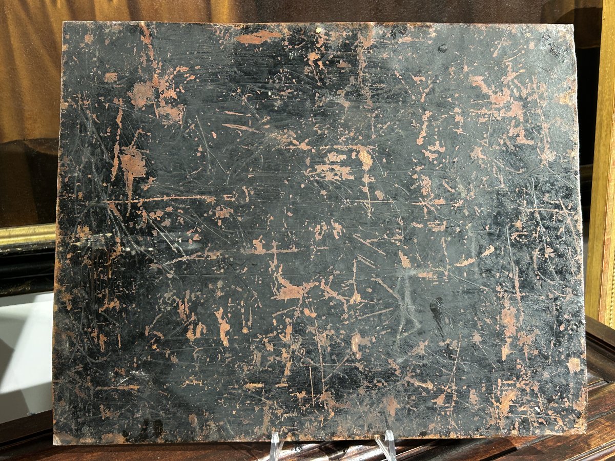 "Visitazione di Maria"  olio su rame di scuola spagnola. 37cm x 47cm.-photo-2