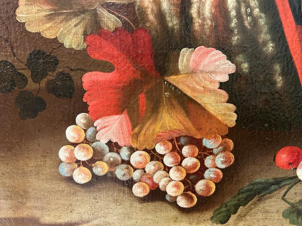 Natura morta di fiori e frutta, prima metà del '700.-photo-3