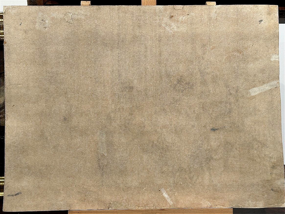 Disegno preparatorio ad inchiostro su carta. Quadraturista settentrionale del XVIII secolo.-photo-4