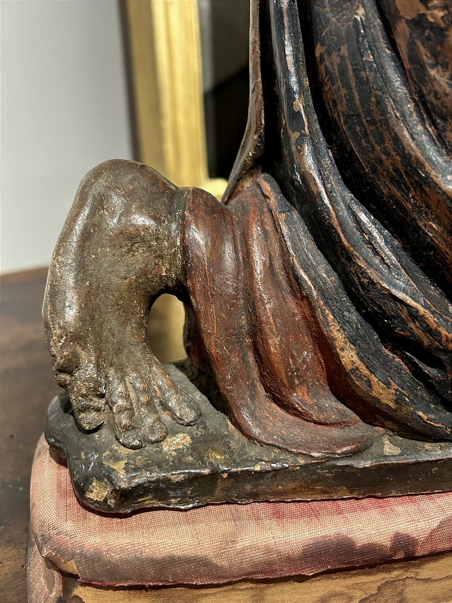 Coppia di angeli genuflessi in terracotta policroma. Firenze, primo quarto del XVI secolo.-photo-7