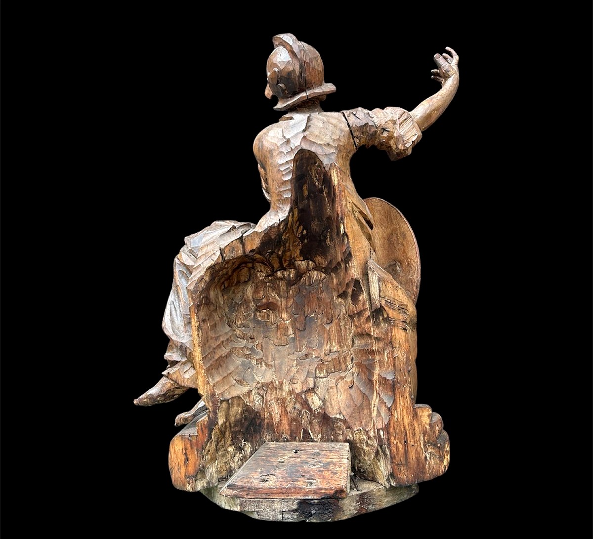 Allegoria della Sapienza o Minerva in legno finemente intagliato. Roma, 2a metà del XVIIs.-photo-4
