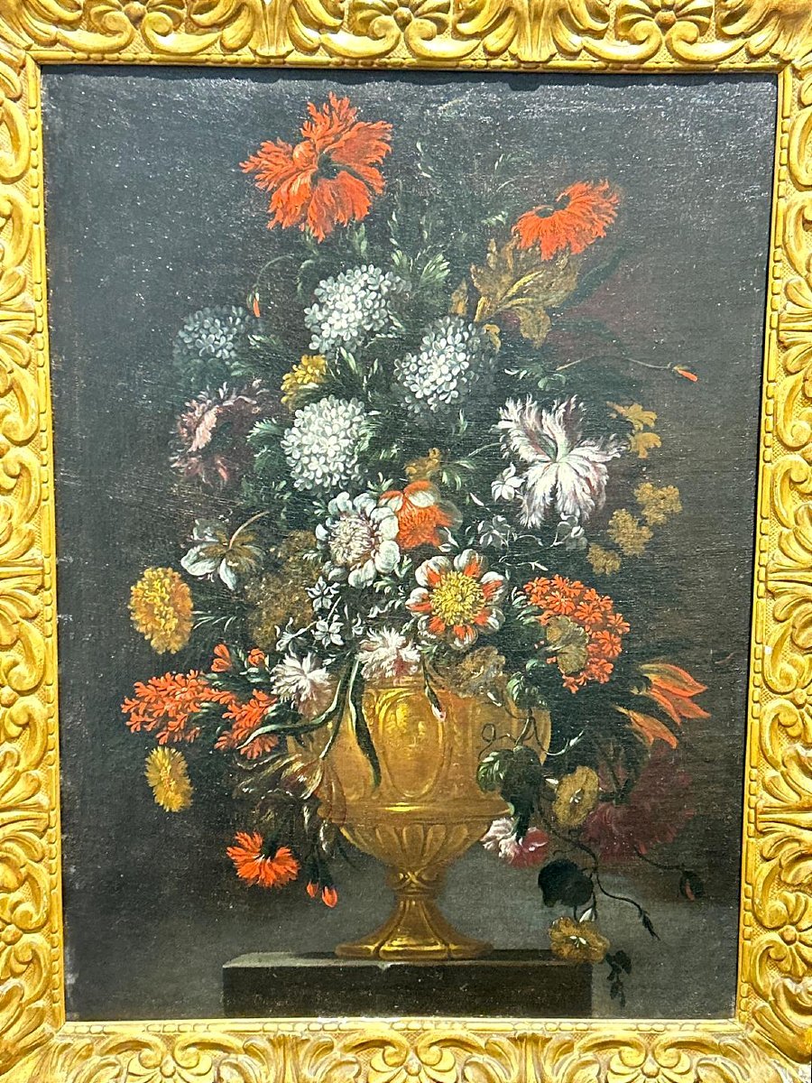 Coppia di pregevoli nature morte del XVII secolo. (94cm x 120cm)-photo-4