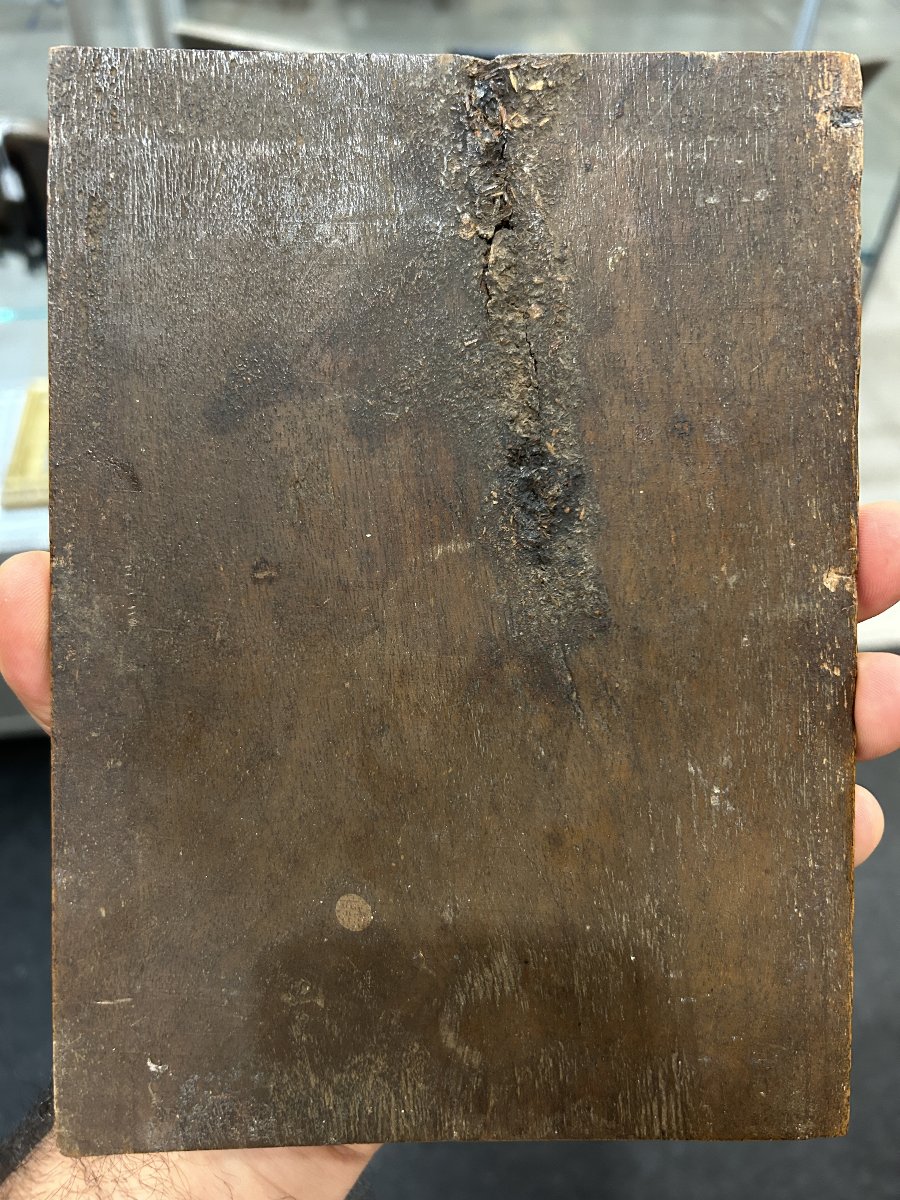 Olio su tavoletta di noce raff. Maddalena penitente di scuola nordica fine del XVI sec.-photo-3