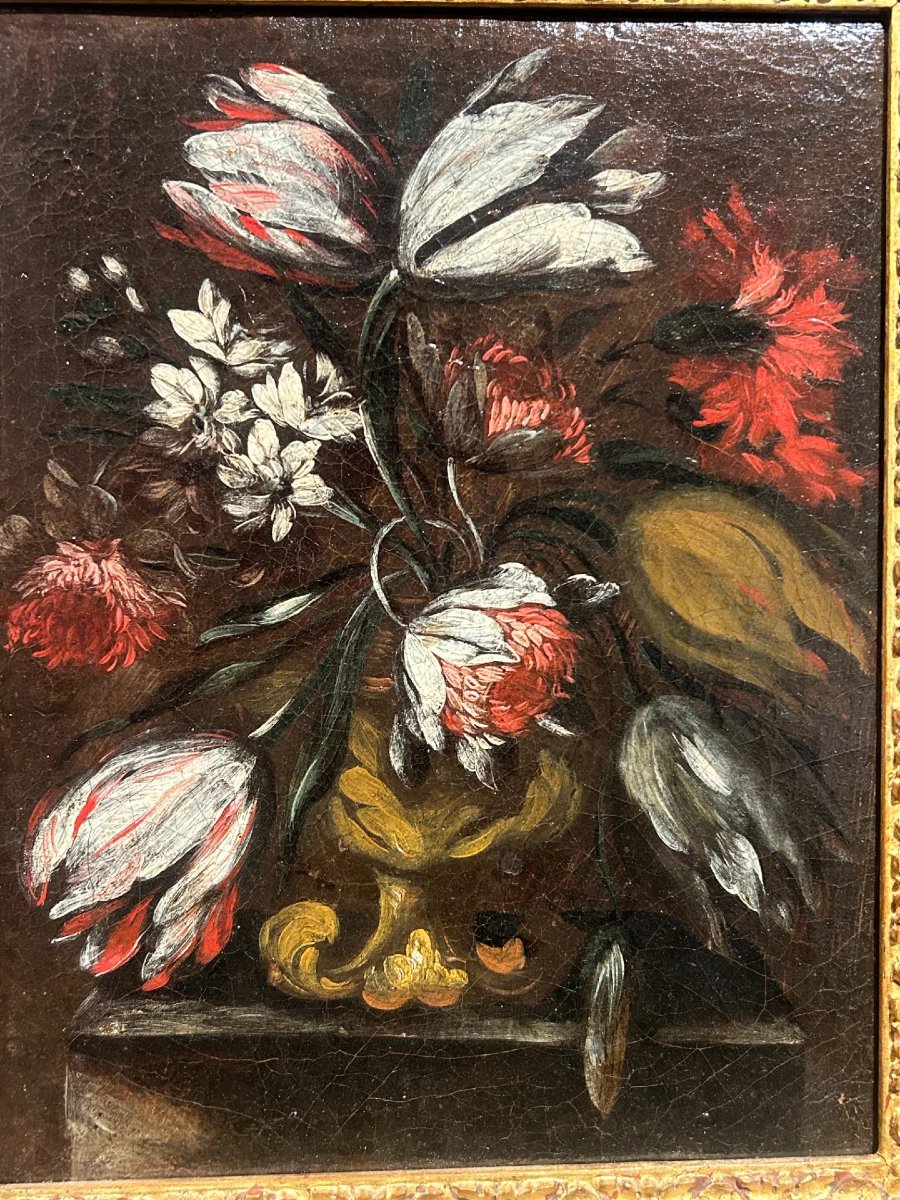 Coppia di Nature Morte con Fiori - Roma, metà del XVII secolo - Cerchia di Mario Nuzzi-photo-2