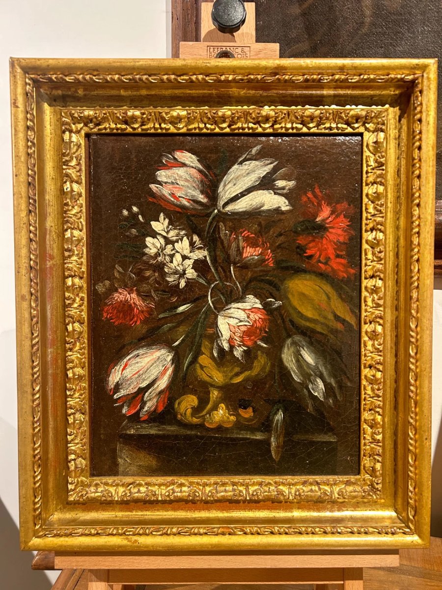 Coppia di Nature Morte con Fiori - Roma, metà del XVII secolo - Cerchia di Mario Nuzzi-photo-2