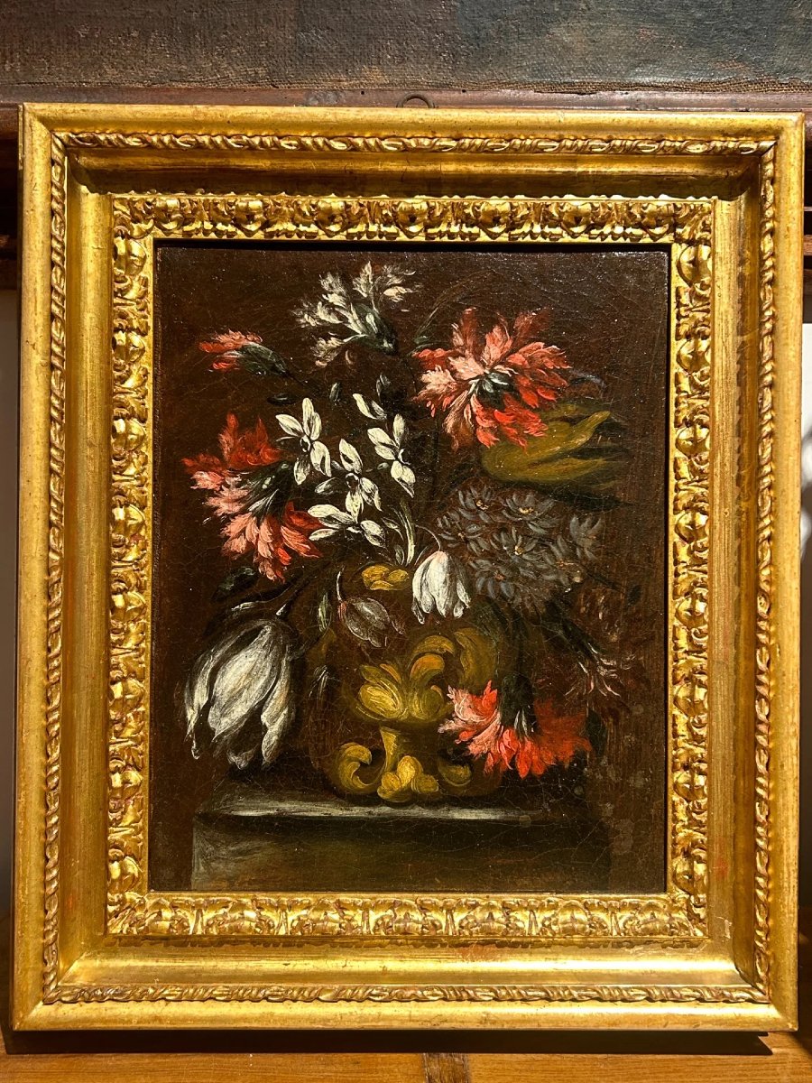 Coppia di Nature Morte con Fiori - Roma, metà del XVII secolo - Cerchia di Mario Nuzzi-photo-4