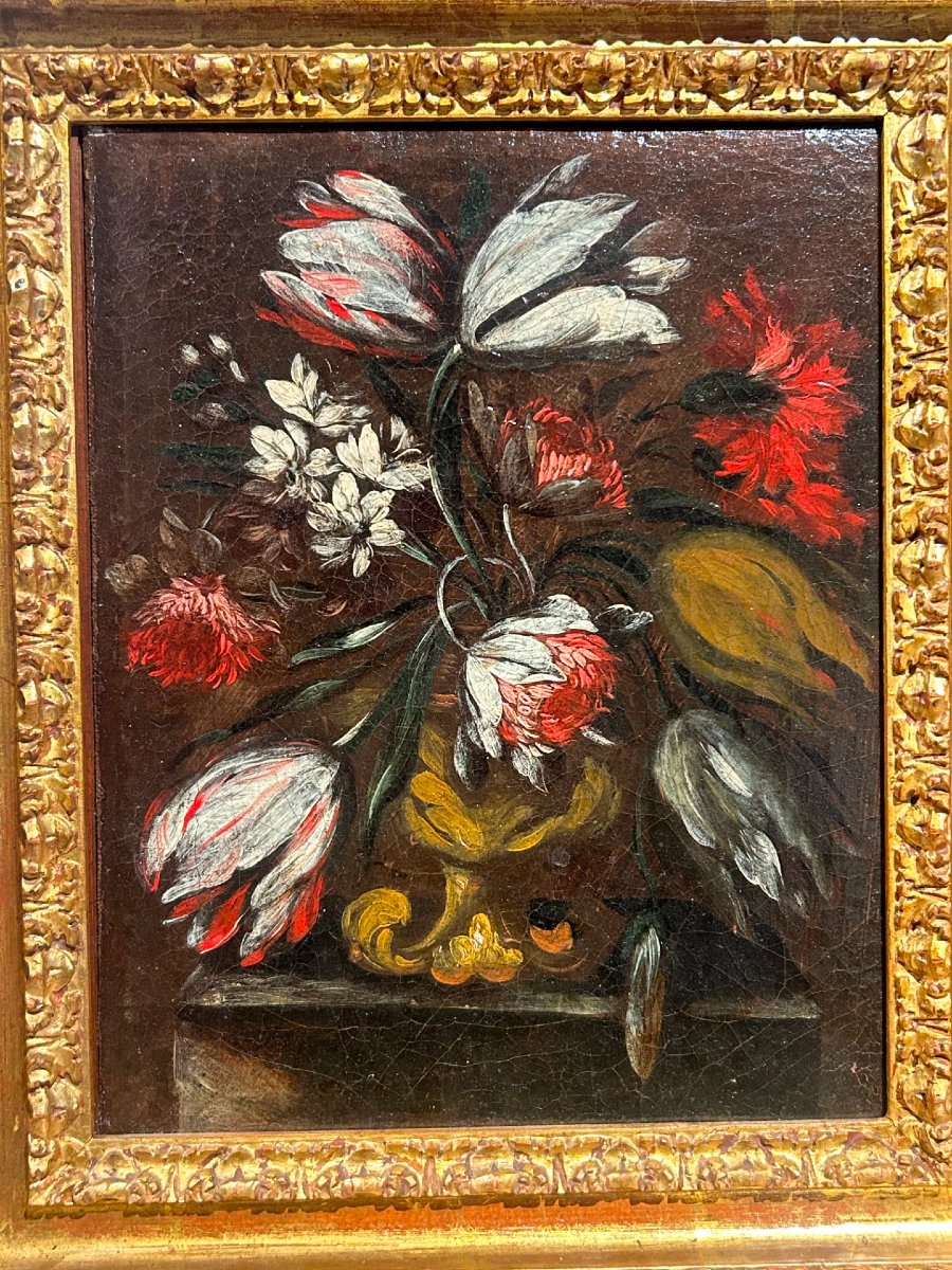 Coppia di Nature Morte con Fiori - Roma, metà del XVII secolo - Cerchia di Mario Nuzzi-photo-4