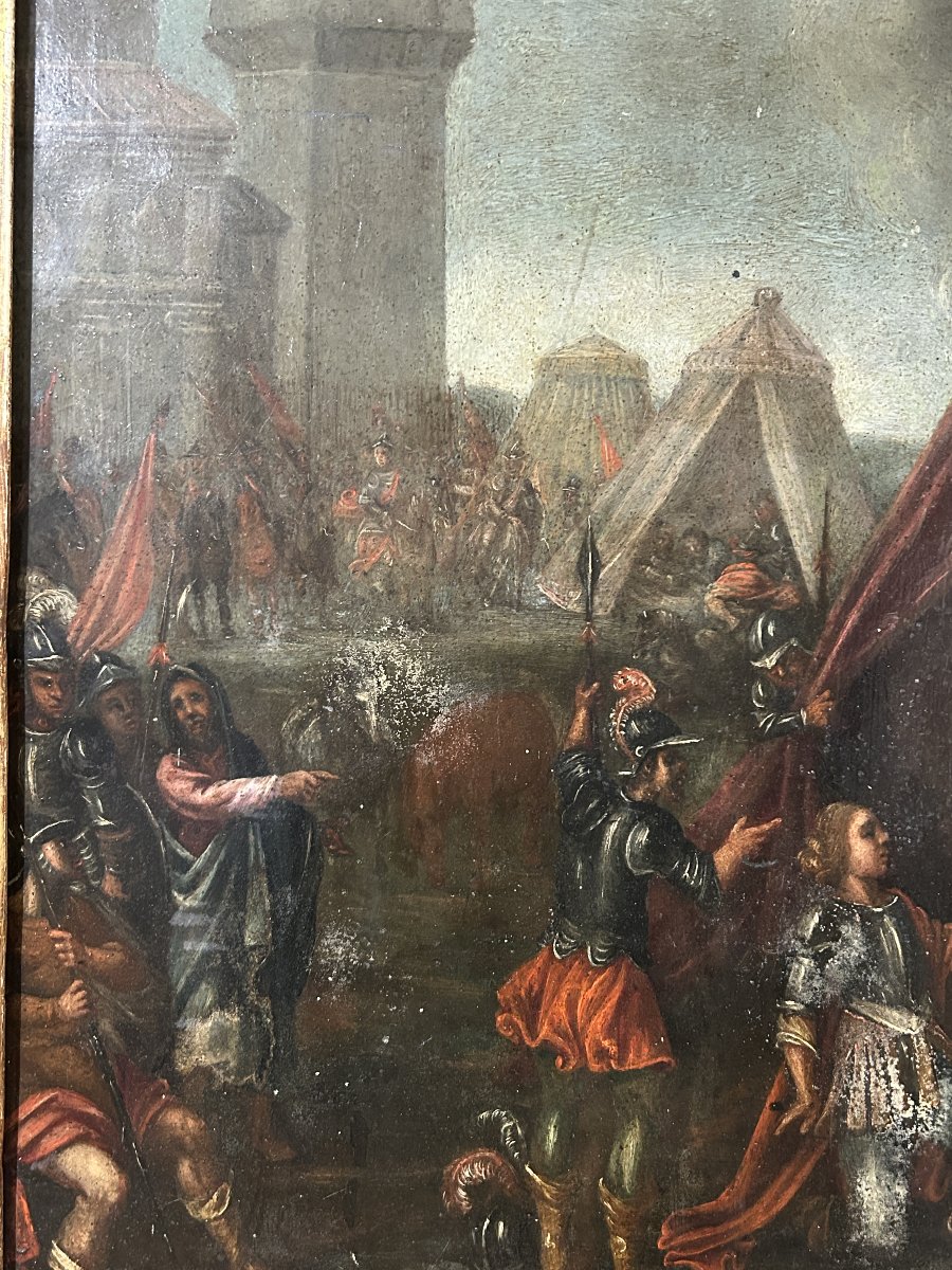 Muzio Scevola, olio su ardesia della prima metà del XVII. ambito di Frans Francken II.-photo-4