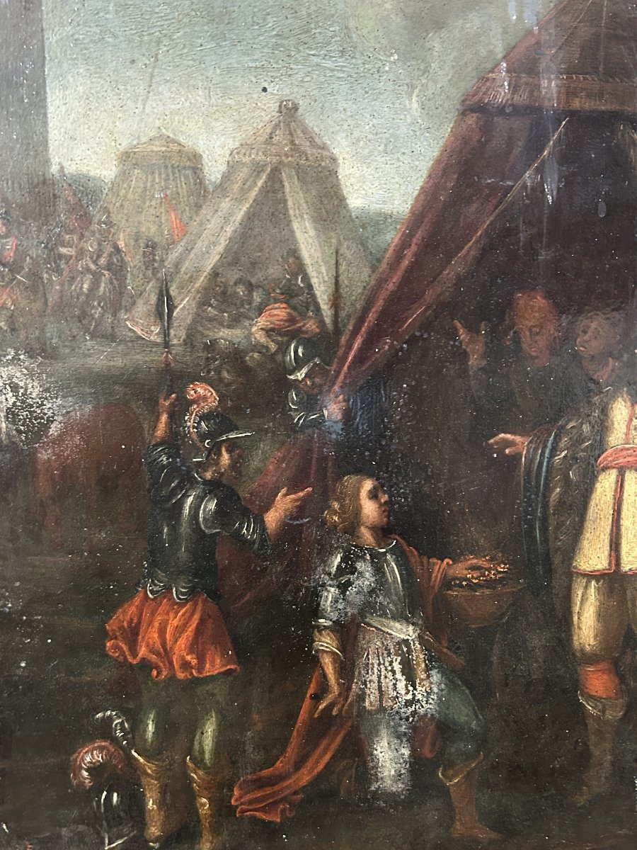 Muzio Scevola, olio su ardesia della prima metà del XVII. ambito di Frans Francken II.-photo-1