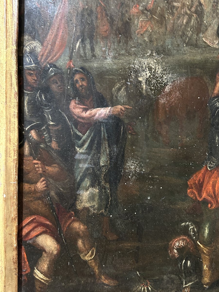 Muzio Scevola, olio su ardesia della prima metà del XVII. ambito di Frans Francken II.-photo-3