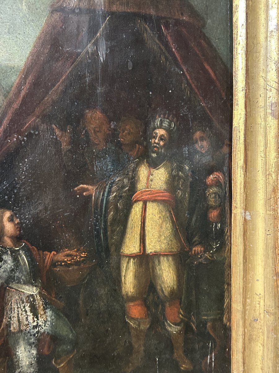 Muzio Scevola, olio su ardesia della prima metà del XVII. ambito di Frans Francken II.-photo-4