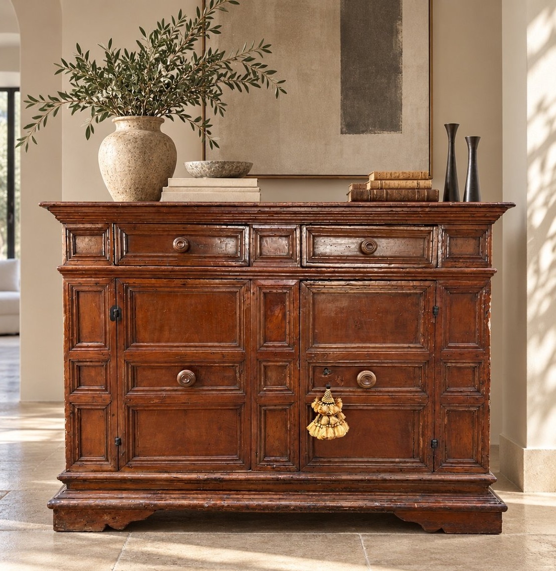 Bellissima credenza umbro toscana della fine del XVI secolo