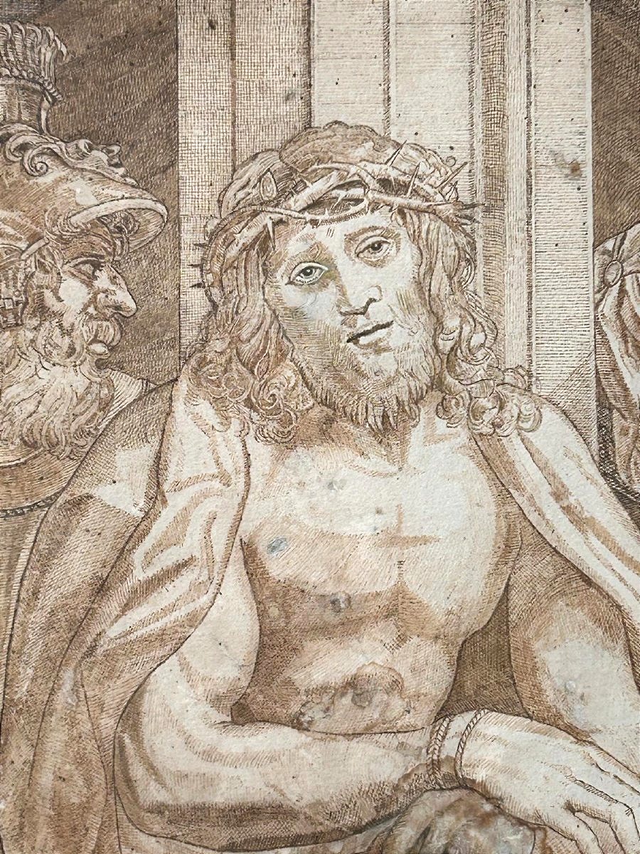 Hecce Homo, disegno del XVII s . (Inv. Correggio, Dis. Ag. Carracci) (375x270mm)-photo-2
