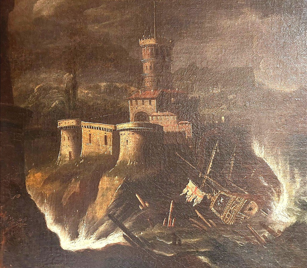 Interessante marina del seicento. Attr. a Monsù Montagna (ca. 1608-1660)-photo-1