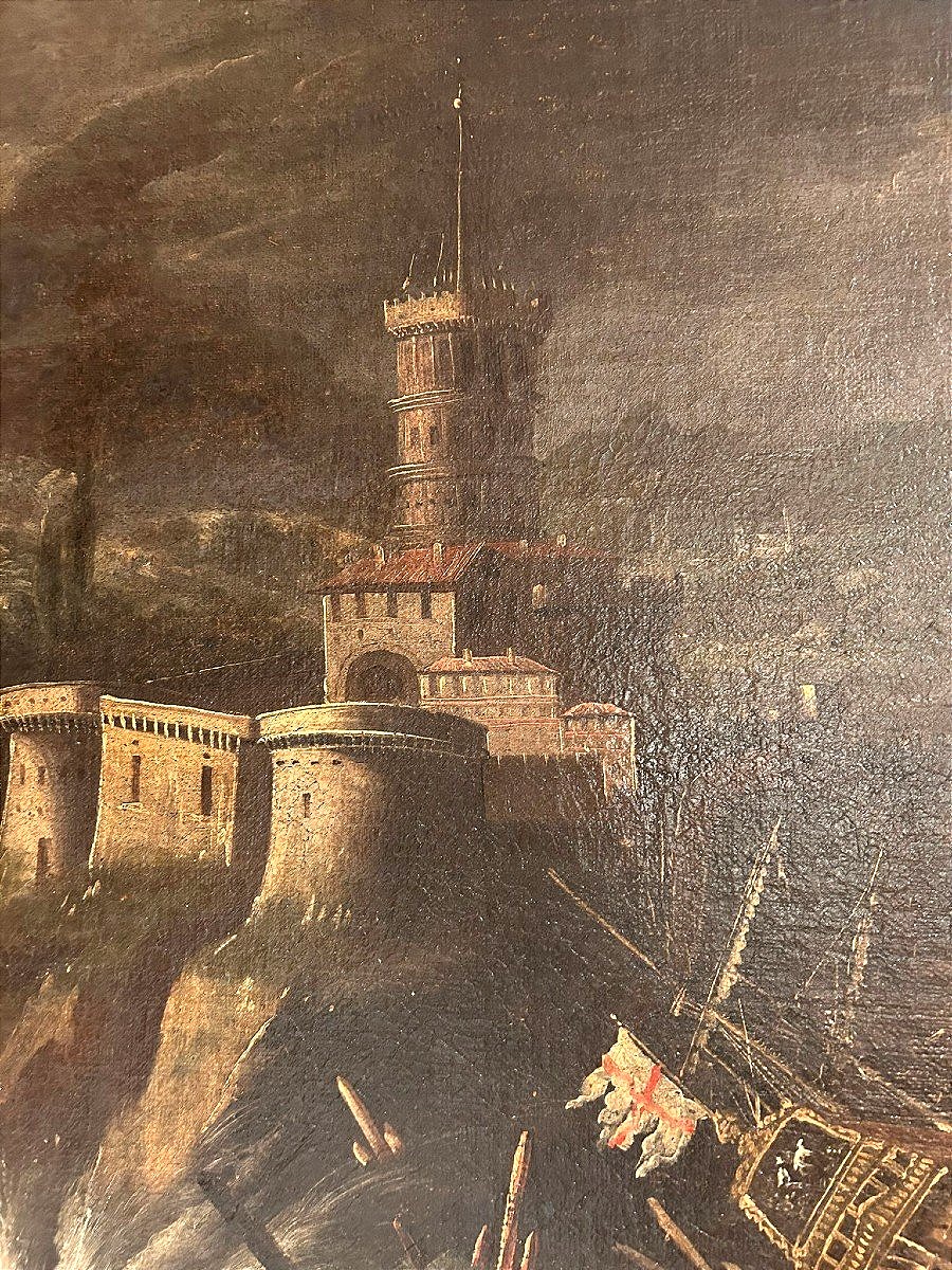 Interessante marina del seicento. Attr. a Monsù Montagna (ca. 1608-1660)-photo-4