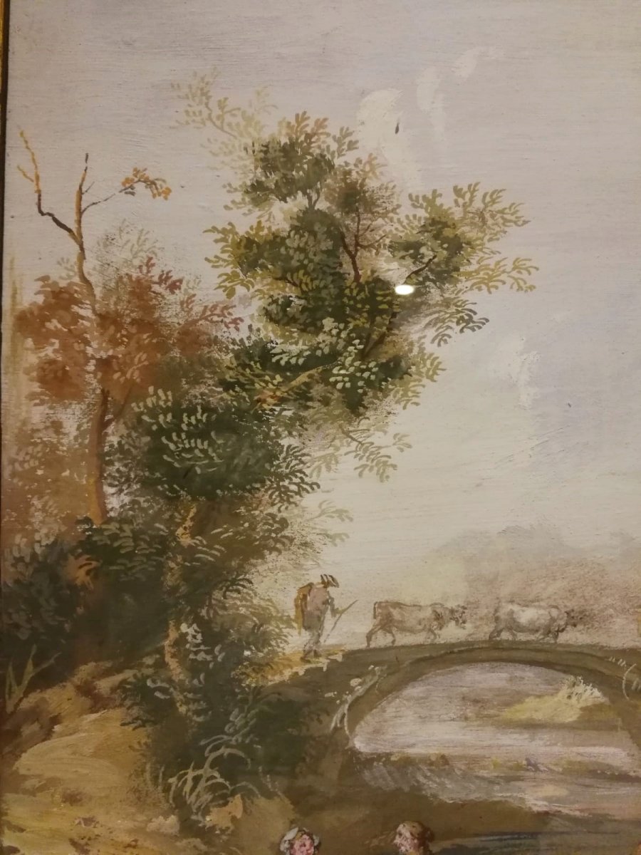 Landscape with a rural scene from the early 19th century-photo-1
